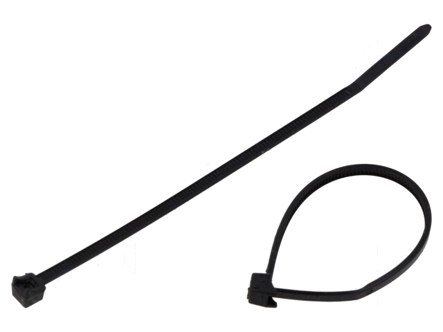 Kabelbinder; L: 100mm; W: 2,5mm; polyamide; 89N; zwart; Ømax: 13mm Kabelbinder; L: 100mm; W: 2,5mm; polyamide; 89N; zwart; Ømax: 13mm